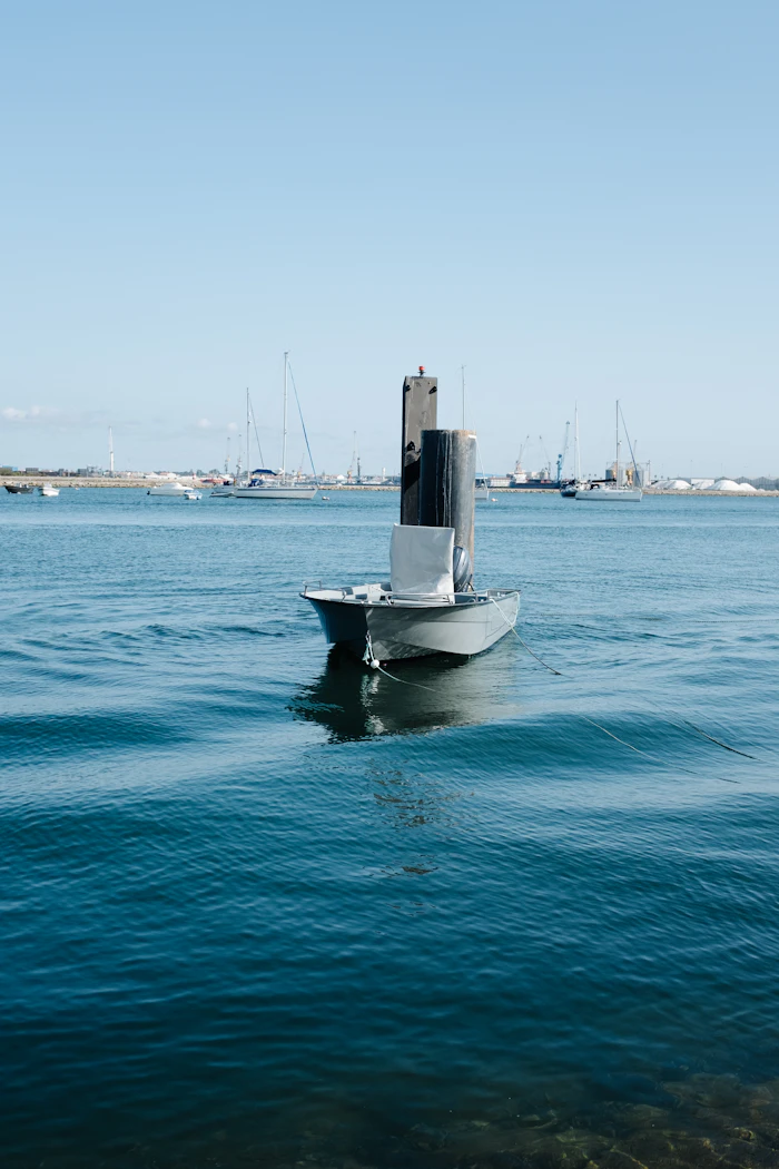 Unmanned surface vessel at sea