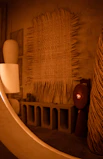 A close-up of unique decorative accents and interior design elements.