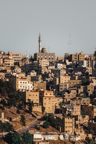 a view of a city from a hill