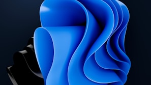 Blue and black themed abstract art symbolizing faith and reform.