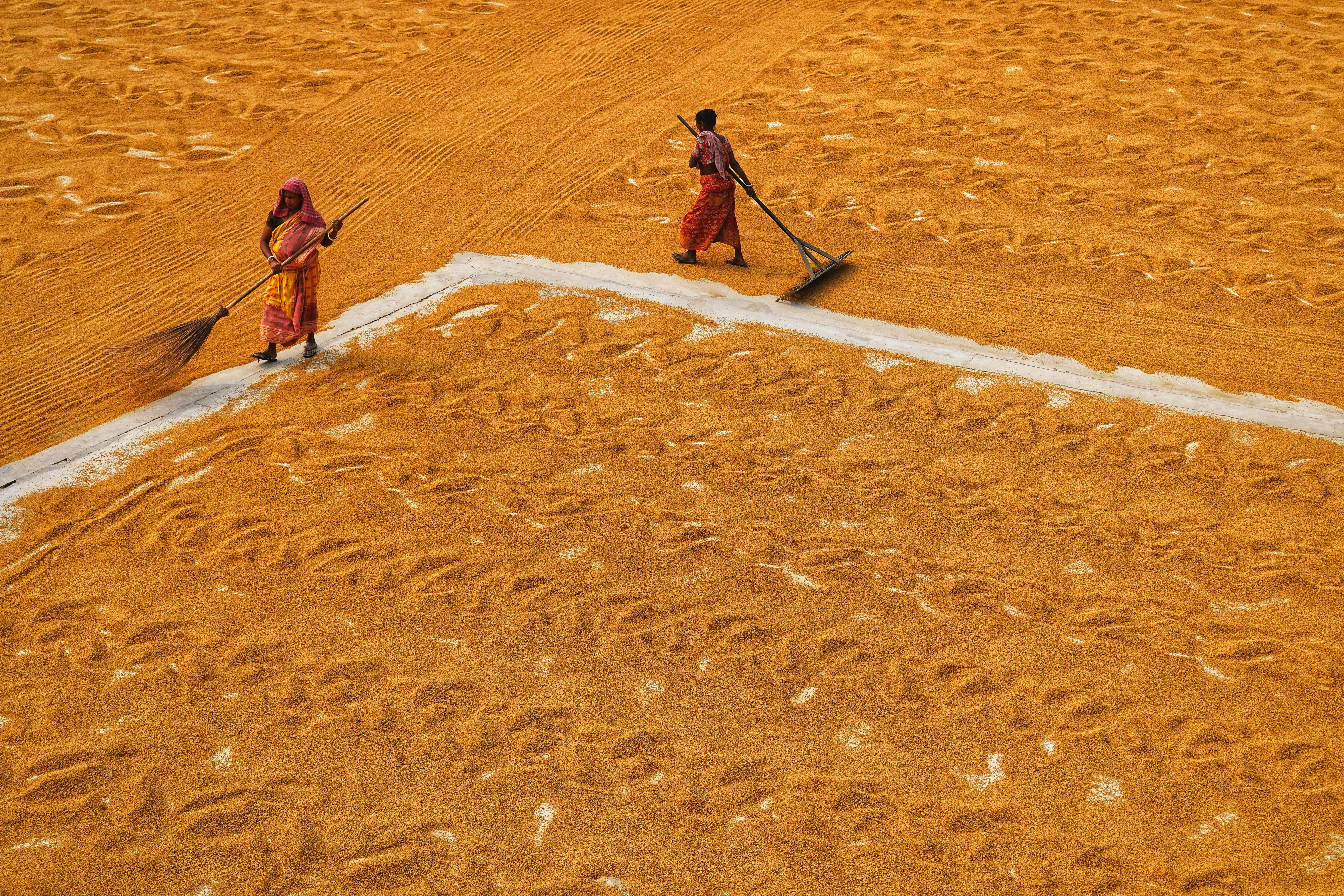 a couple of people that are standing in the dirt