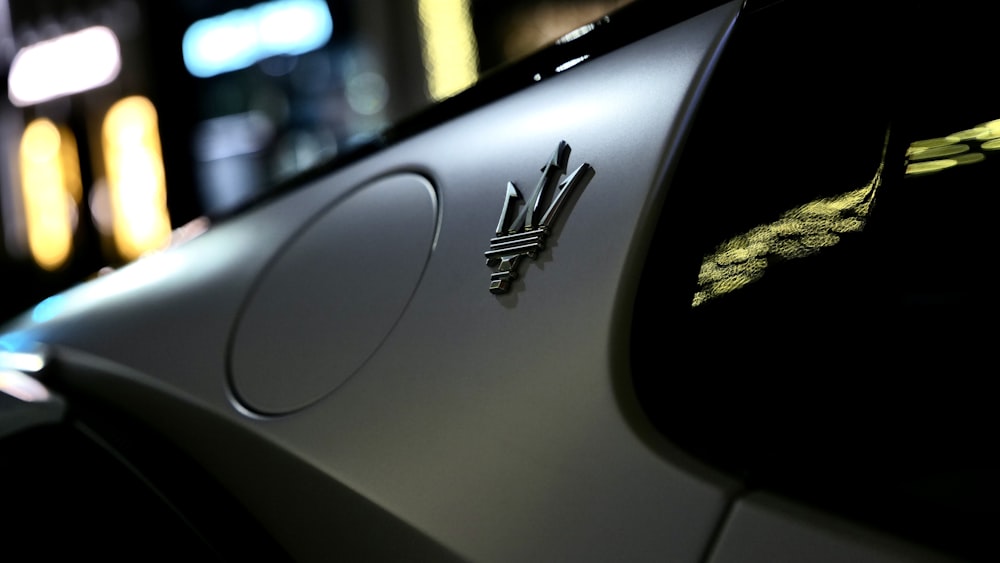 a close up of the emblem on a car