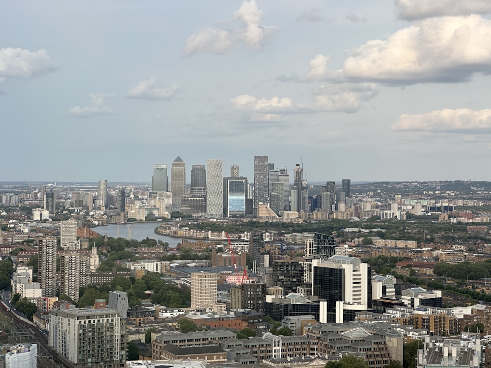 a view of a city with a river running through it