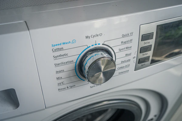 Washing machine ready for handover after a completed repair