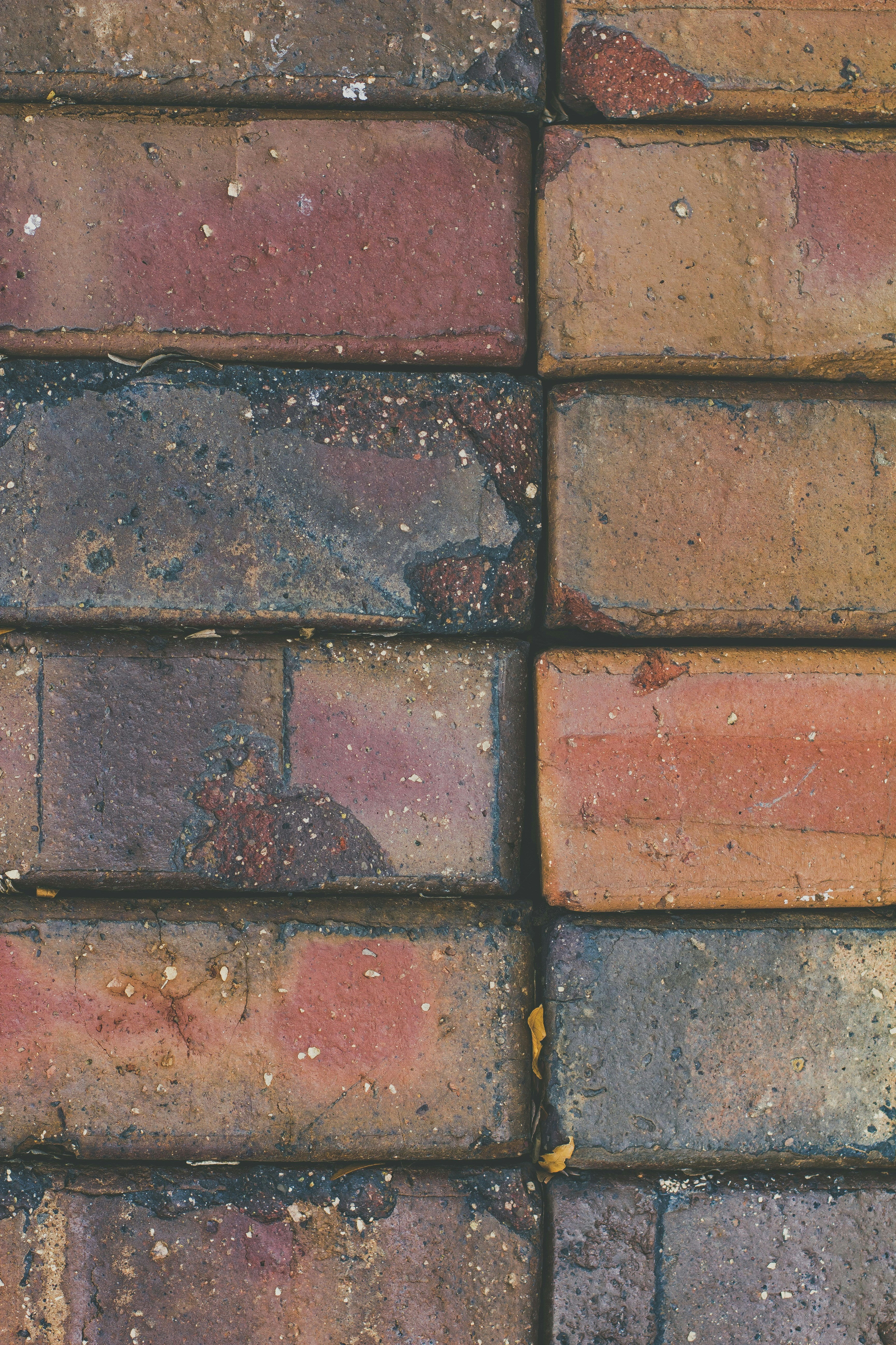 a close up of a red brick wall
