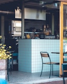 An elegant kitchen setup with both modern and rustic elements.