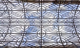 a glass window with a pattern on it