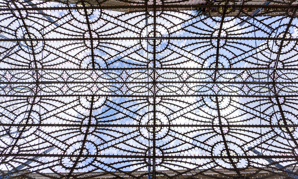 a glass window with a pattern on it