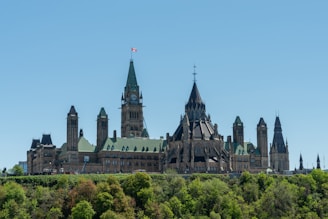 a large building with a clock tower on top of it