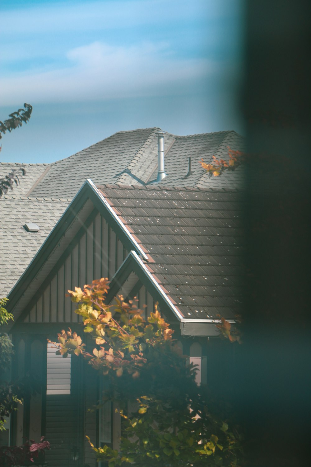 a view of a house through a window