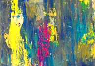 A vibrant acrylic painting showing bold strokes and textured layers.