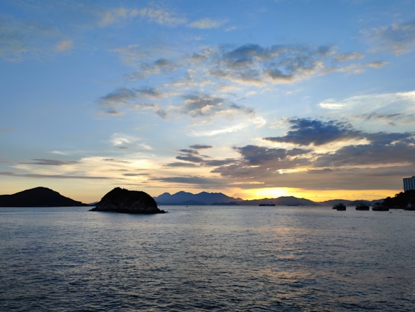 Sunset view over the calm marine waters surrounding Isla Isabel National Park.