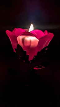 A beautifully crafted custom candle in a blush pink hue.