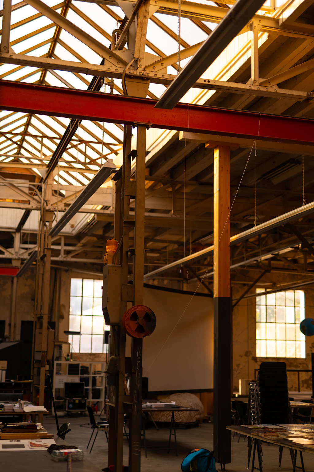 Scenic fabrication professionals working in a studio