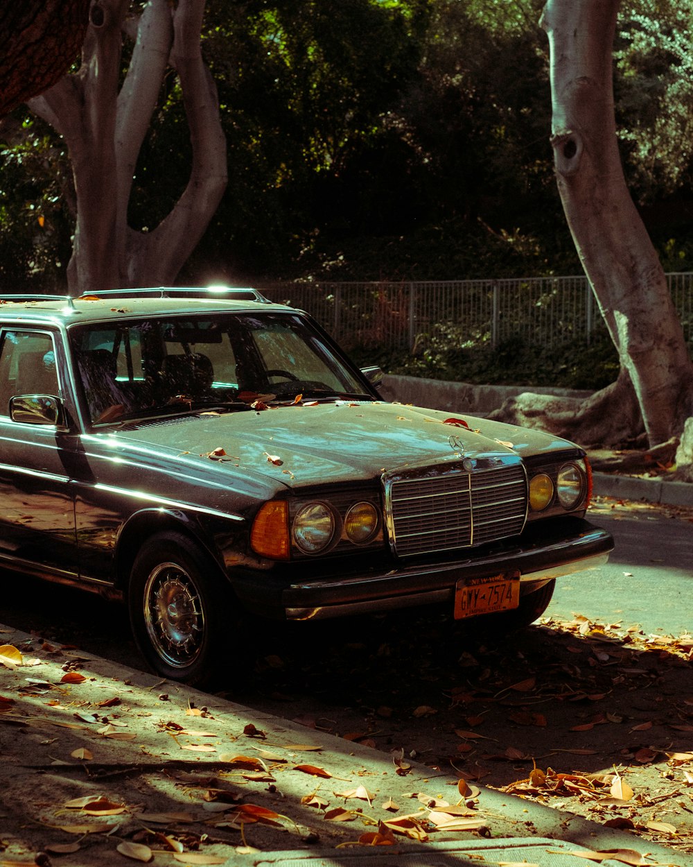 a car parked on the side of the road