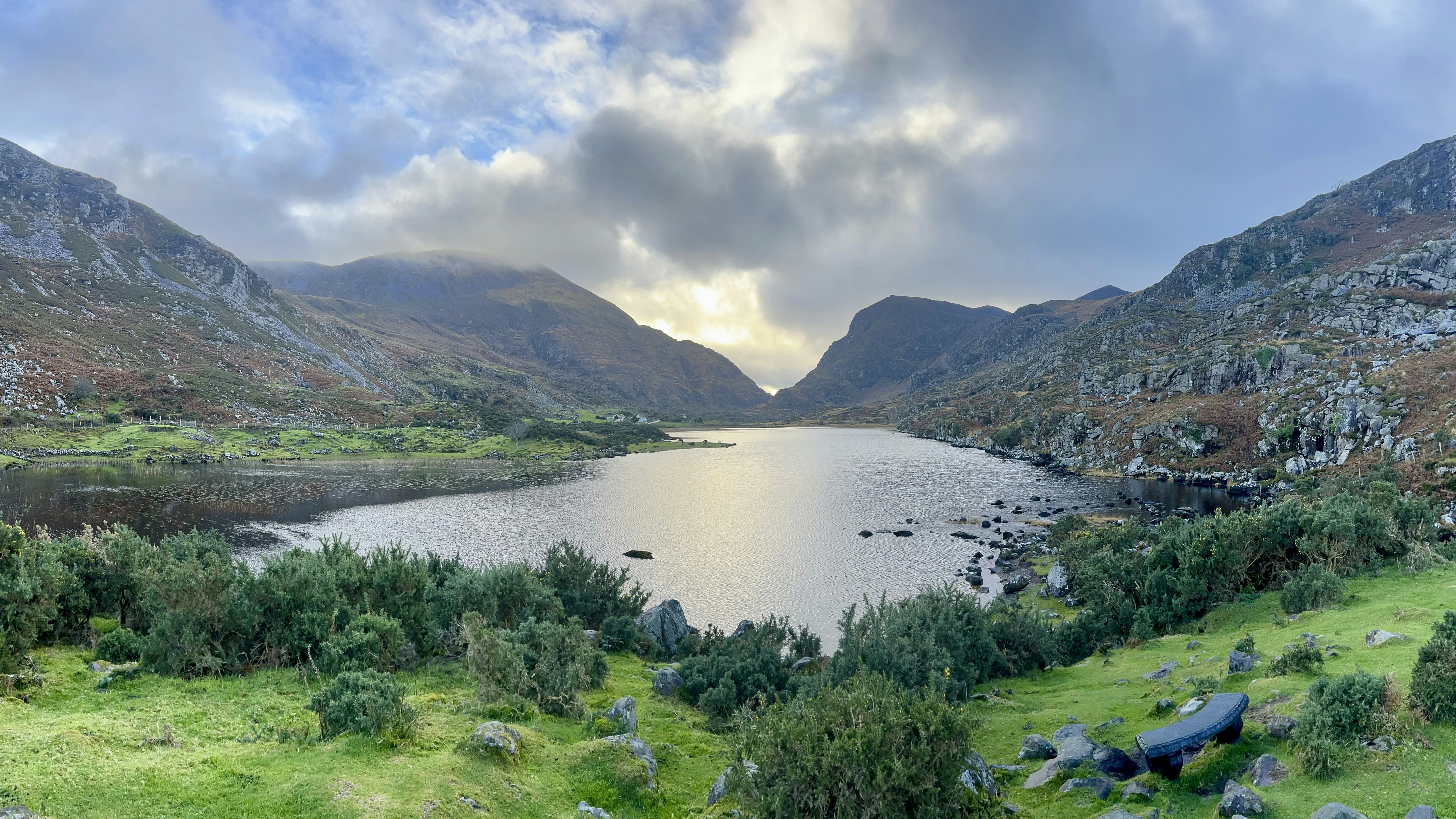 a large body of water surrounded by mountains