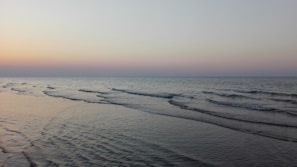 Gentle waves of light flowing over a calm horizon at dawn.