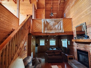 A cozy, newly renovated apartment interior with modern furniture and rustic wooden accents in Bansko.