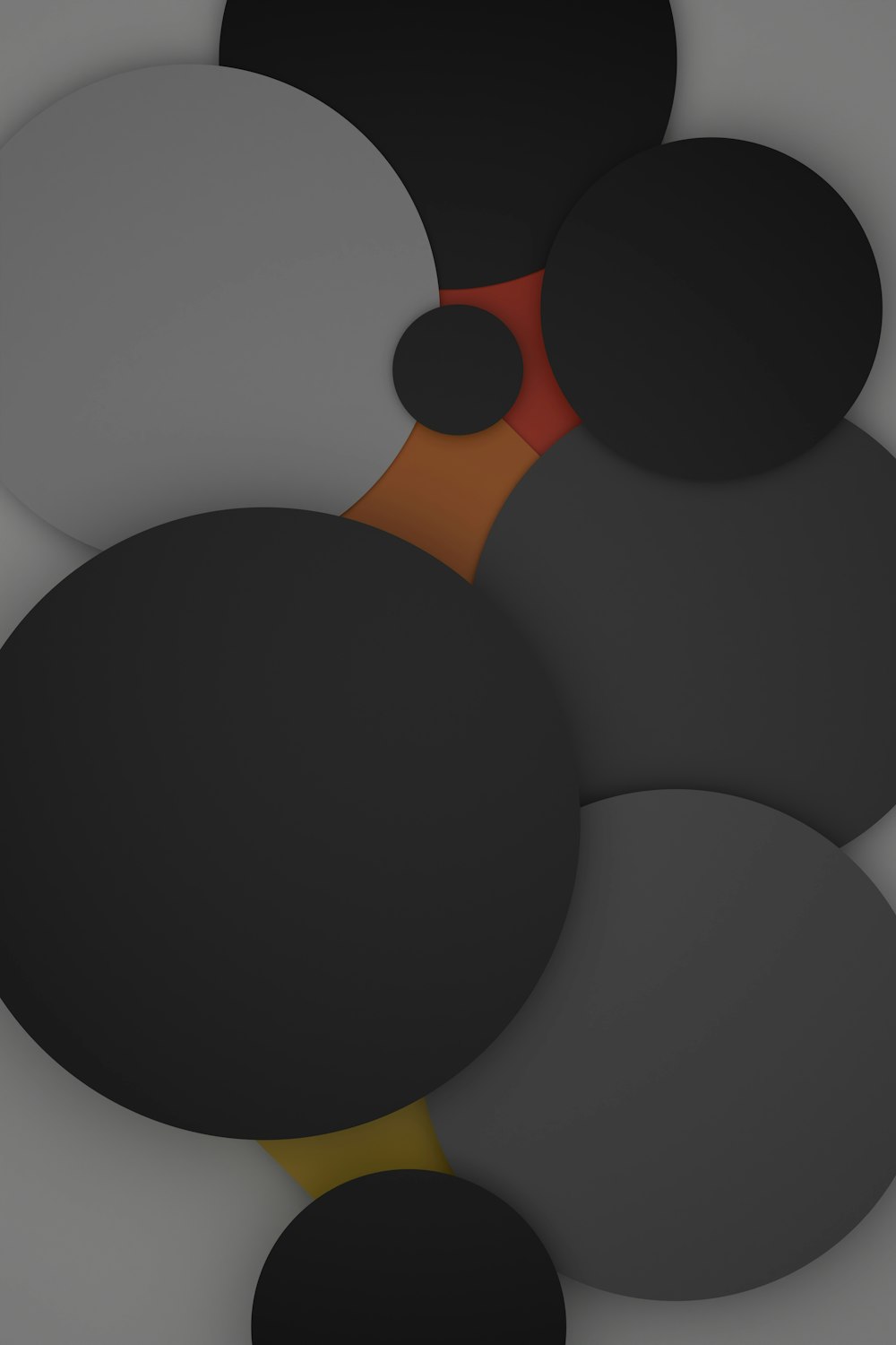 a black and orange abstract background with circles