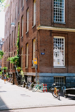 Photograph of a quiet street corner with subtle urban interventions.