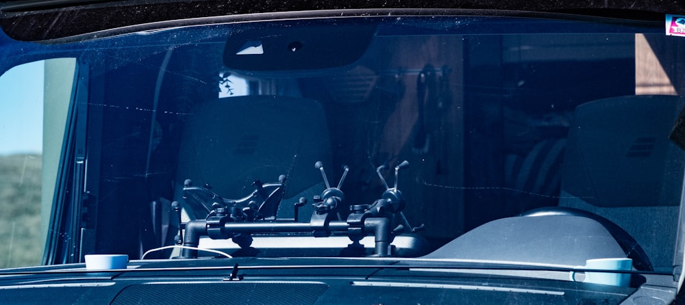 a close up of the windshield of a vehicle