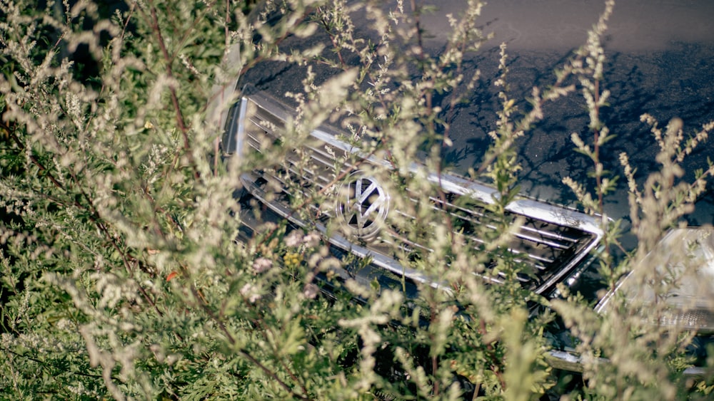 a car that is sitting in the grass