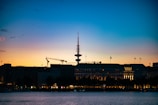 A city skyline at dusk symbolizing digital connectivity and growth.