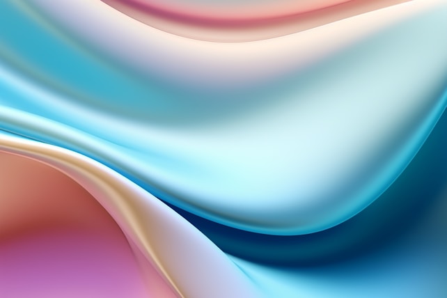 Soft, flowing curves with a smooth gradient of pastel colors, creating a soothing and abstract visual effect.