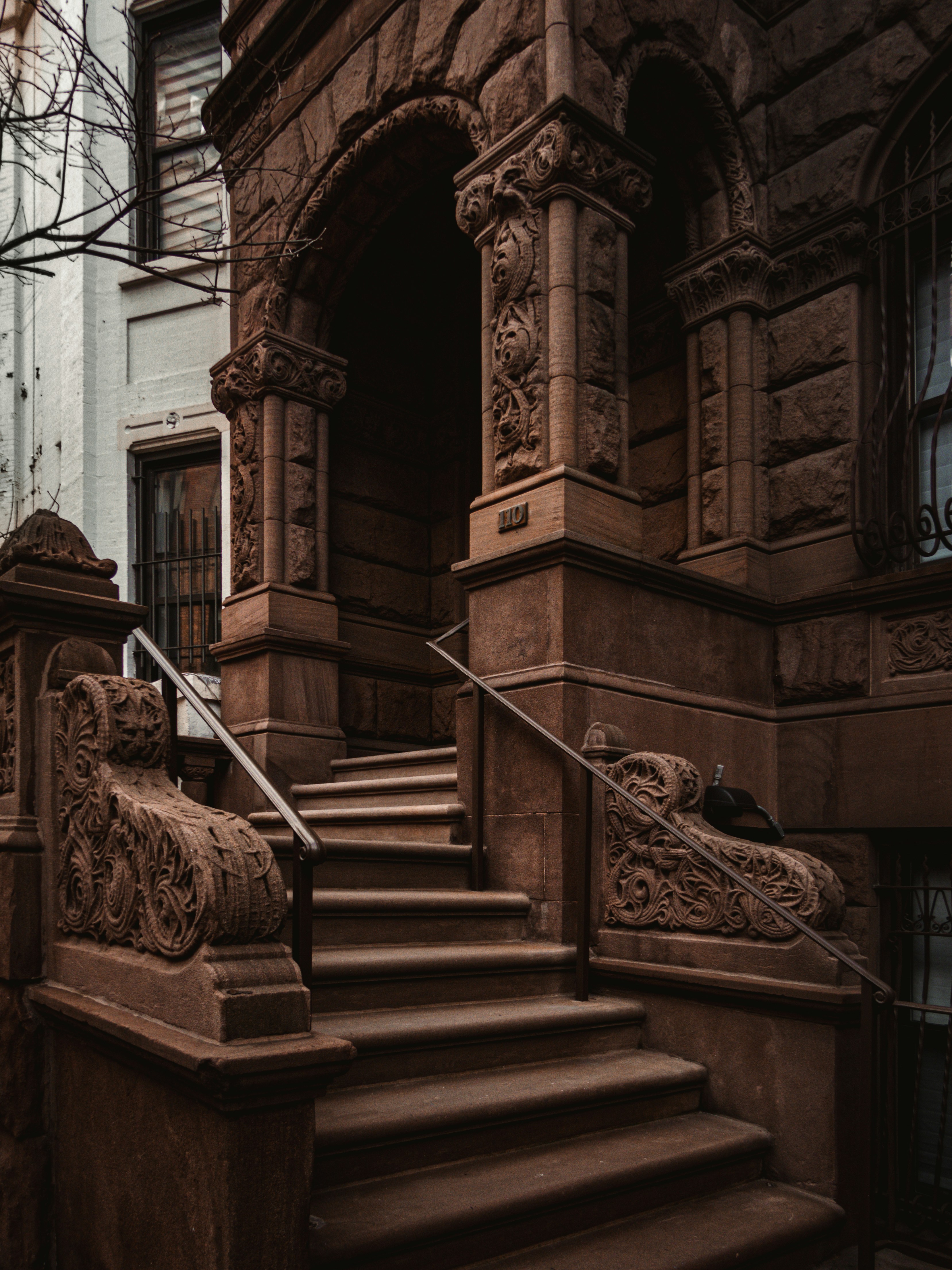 a set of stairs leading up to a building