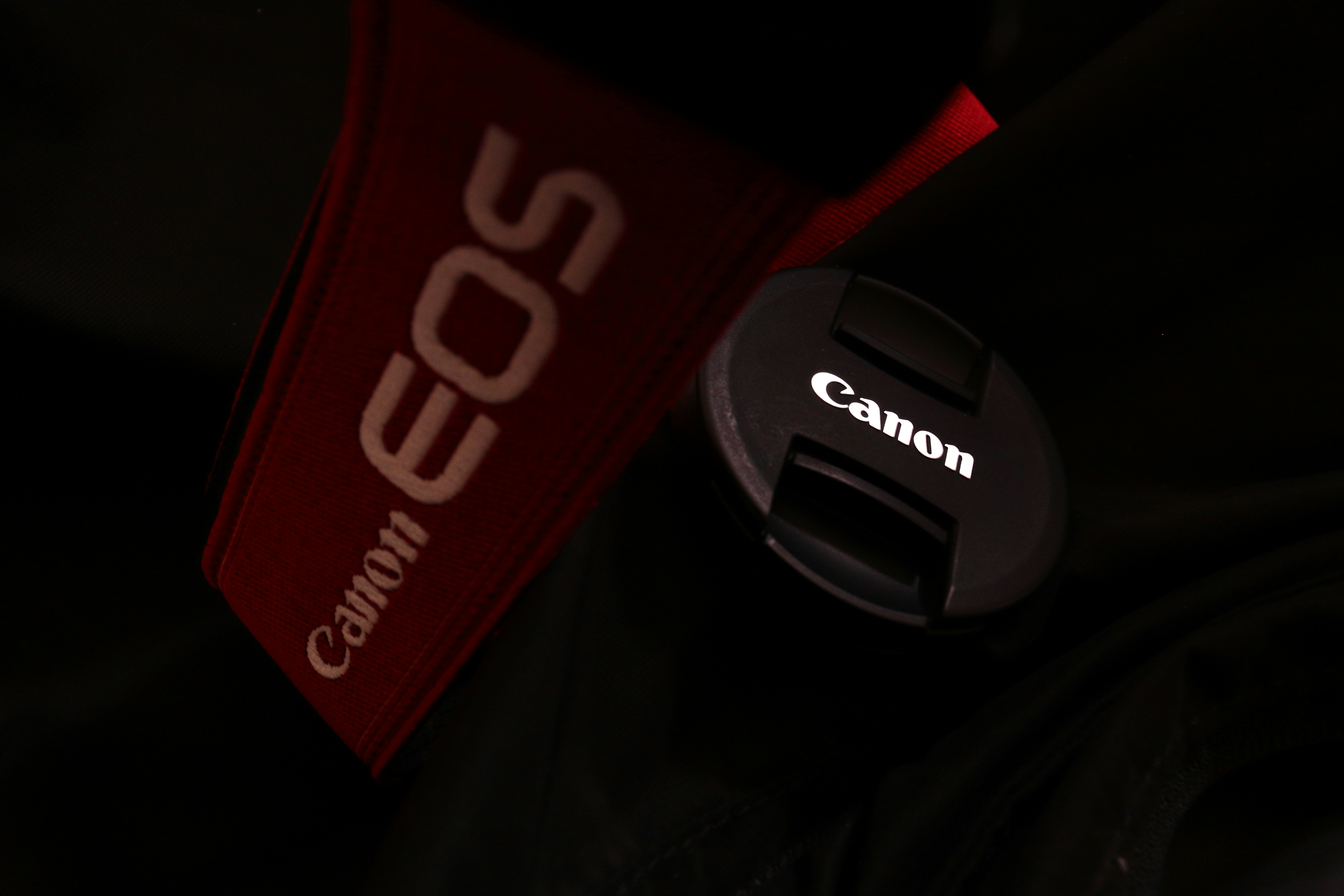 a close up of a canon logo on a jacket