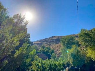 Technician installing fiber optic cable outdoors on a sunny day