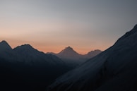 A sunset view over a mountain range, evoking a sense of tranquility.