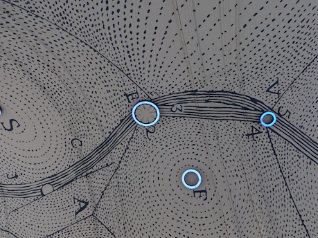 Abstract neural network pattern representing data analysis and discovery.