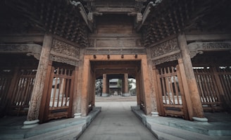 A charming wooden structure showcasing traditional craftsmanship.