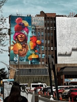 Local artists painting a mural in the neighborhood.