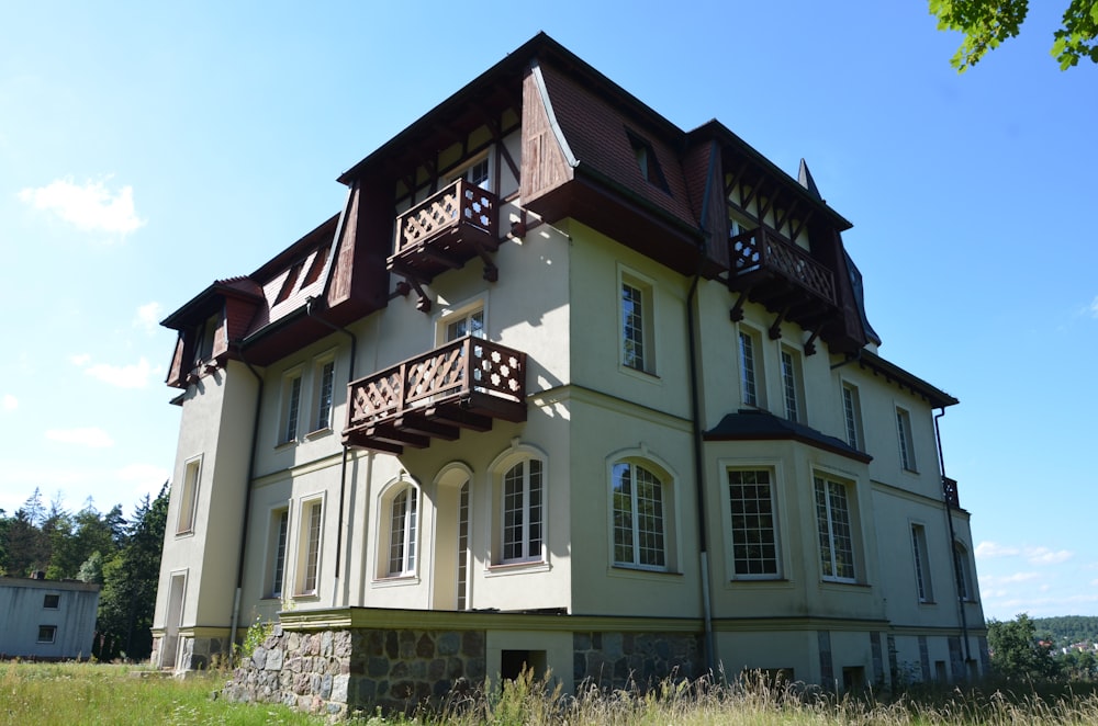 a large building with a balcony and balconies