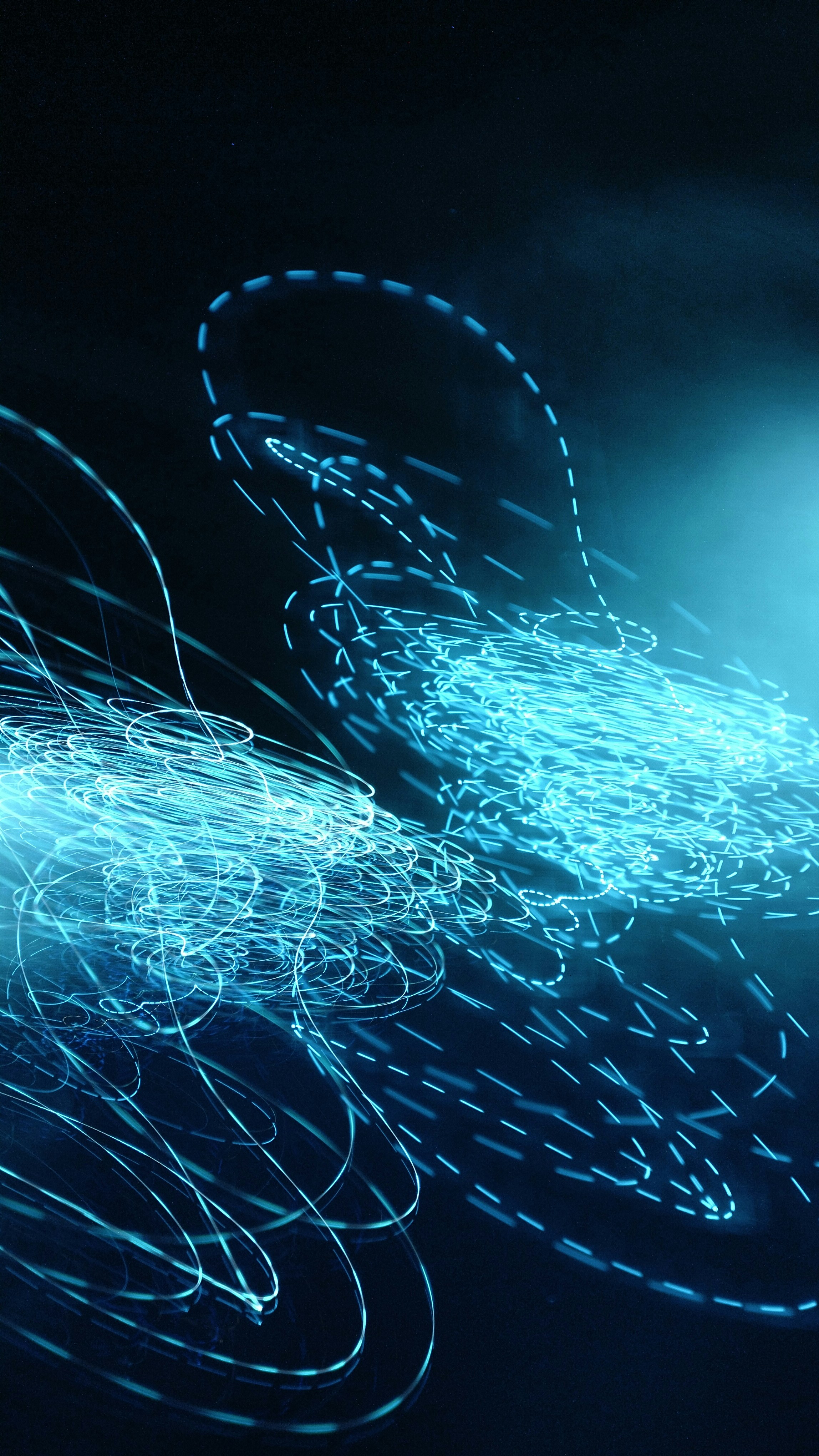 Dark deep space background with subtle light trails, dark atmosphere, growth chart silhouette