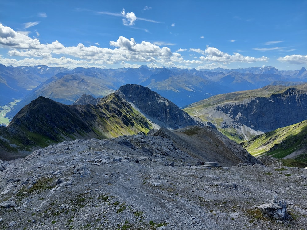 a view of mountains from the top of a mountain