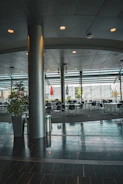 A bright, modern co-living space with communal areas filled with natural light and happy residents.