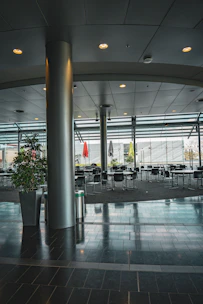 A vibrant common area with comfortable seating and natural light.