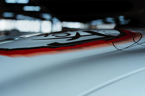 Close-up of a detailed graphic design piece emphasizing bold lines and shapes.