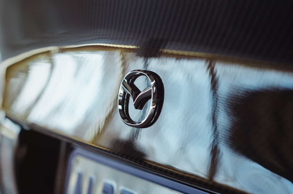 a close up of the emblem on a car