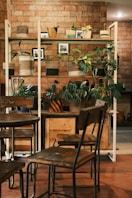 a room filled with wooden tables and chairs