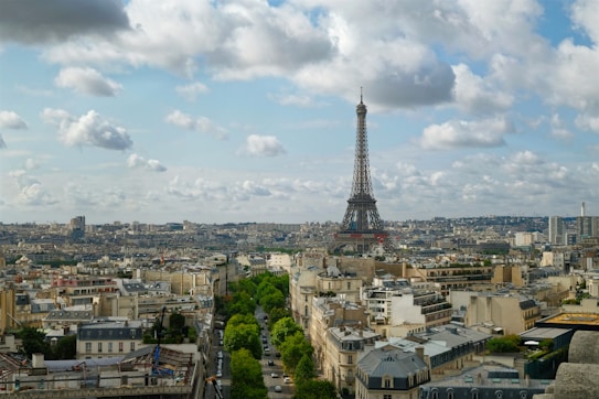 the eiffel tower towering over the city of paris