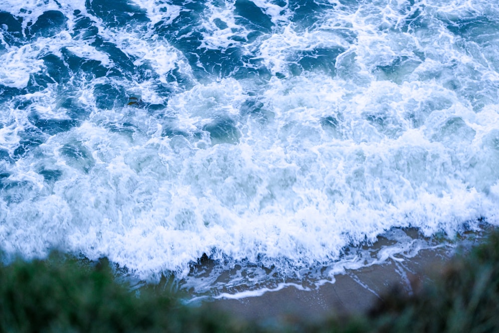 a view of a body of water from above