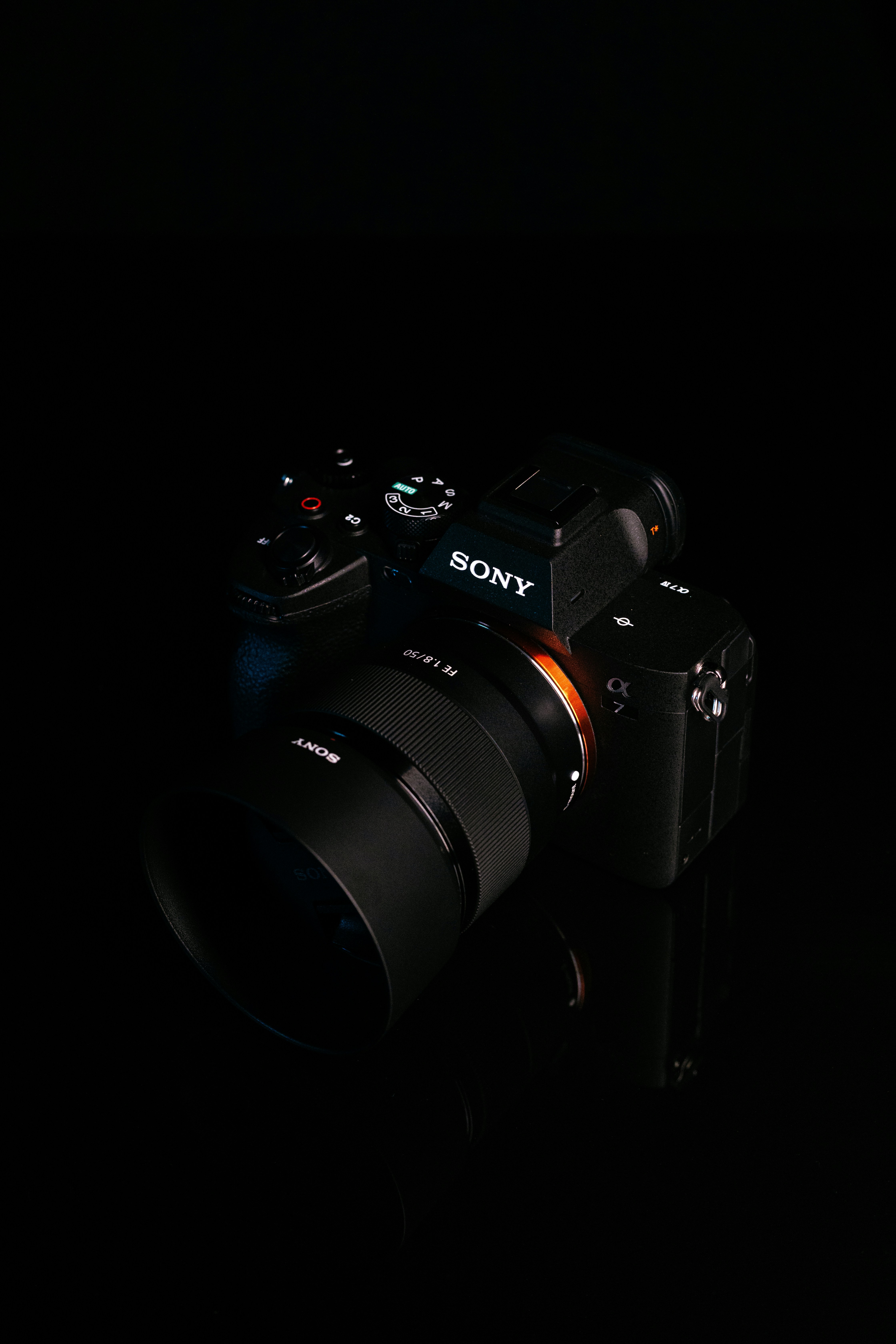 a sony camera sitting on top of a table