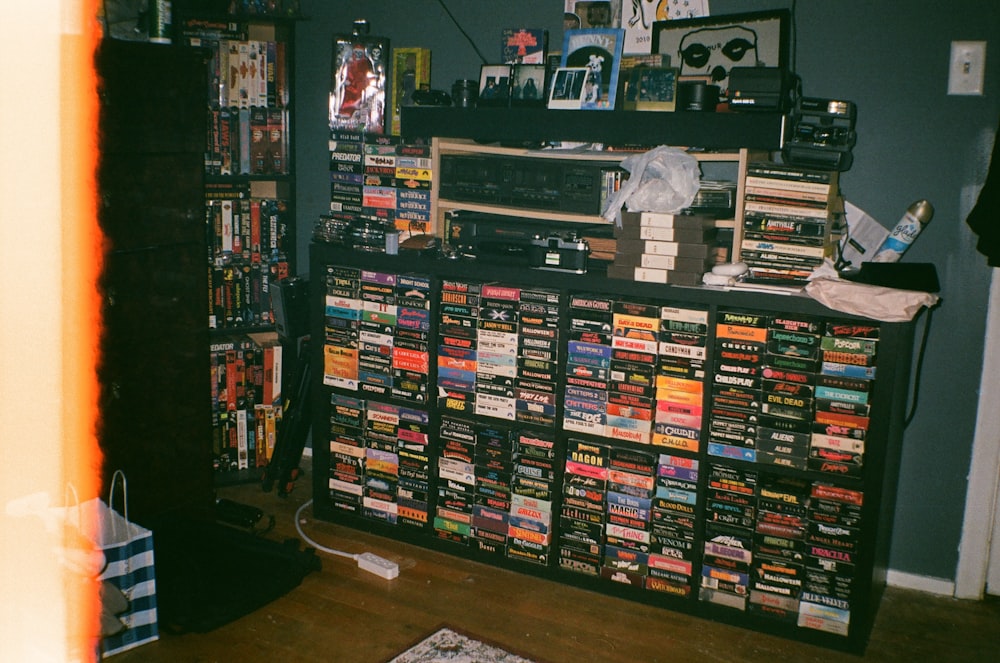 a room filled with lots of different types of records