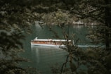 A family enjoying a peaceful boat ride on a serene lake in Taiwan surrounded by lush greenery