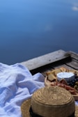A serene outdoor setting with people enjoying healthy snacks.