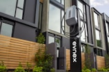 An electric vehicle charging station in an urban setting.